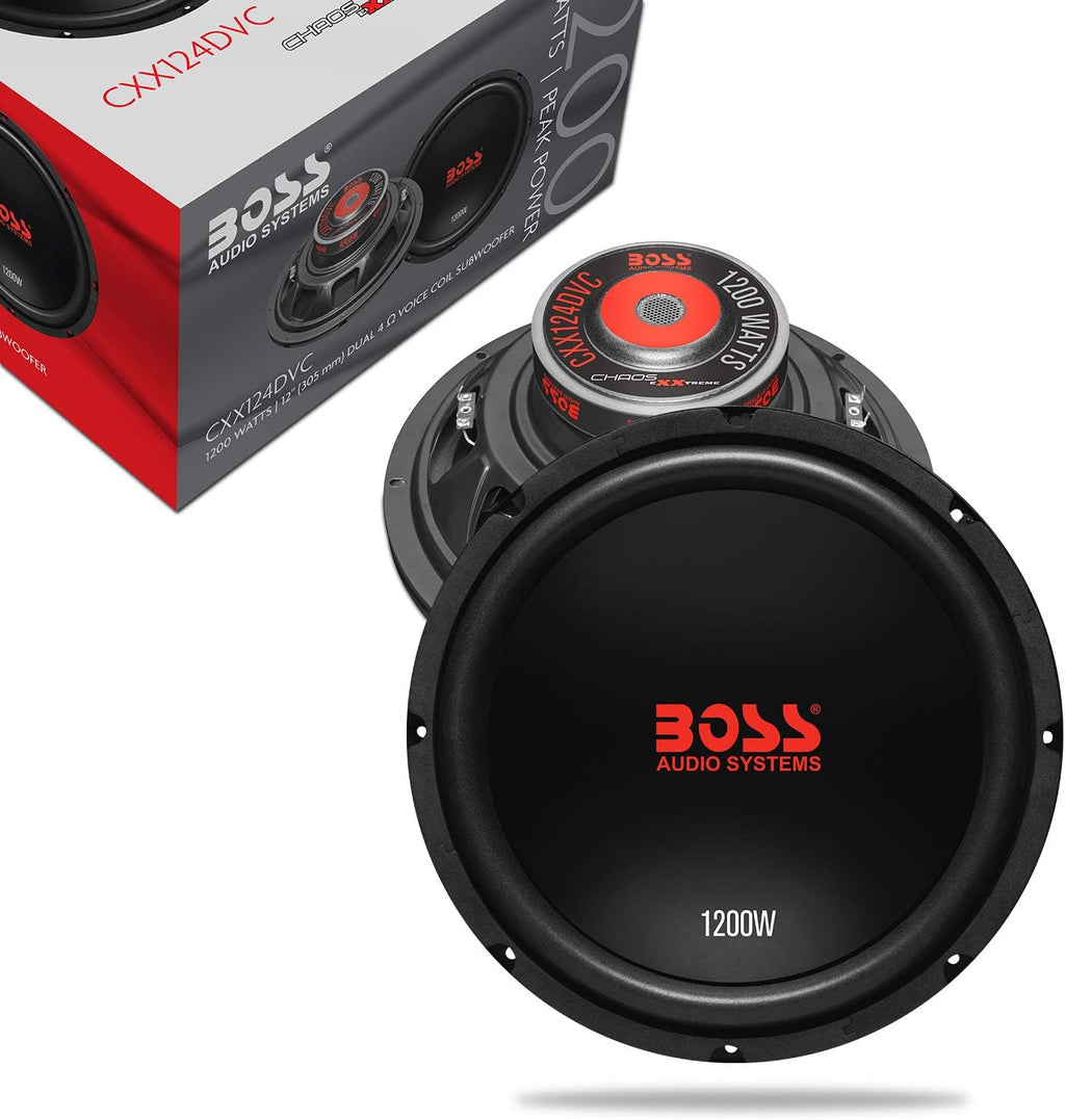 12 Inch Car Subwoofer, 1200 Watts, Dual 4 Ohm Voice Coil, Pack of 2 B7629