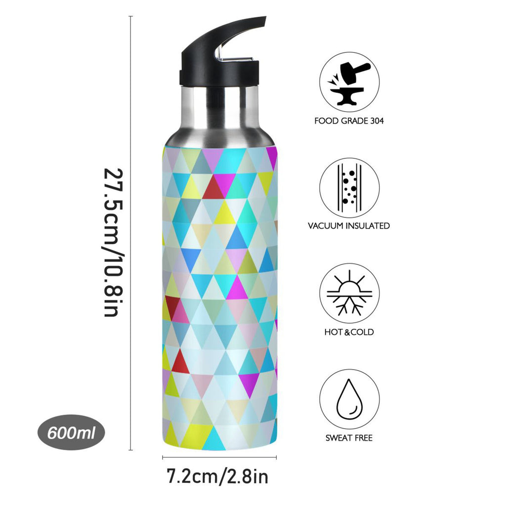 20 oz Insulated Stainless Steel Water Bottle with Straw Lid L437