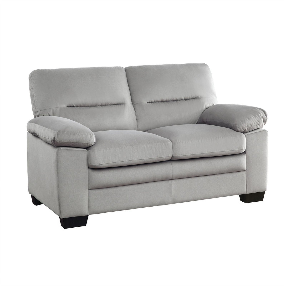 Textured Fabric 2-Piece Upholstered Sofa Set in Gray N31376