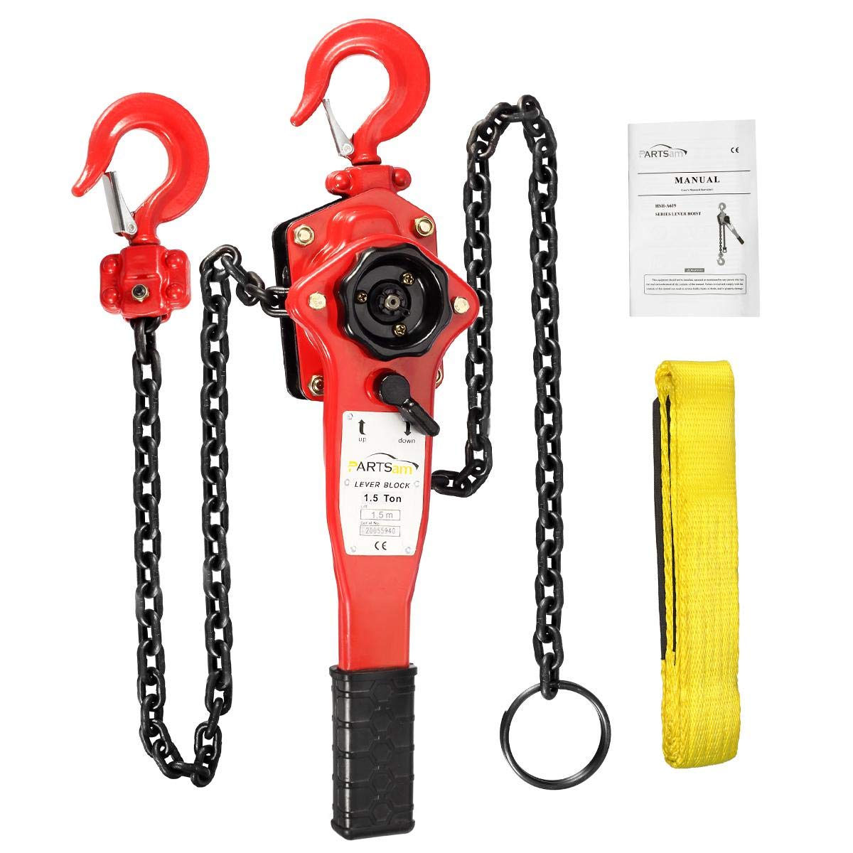 3300LBS Capacity Lever Hoist Come Along with 2 Heavy Duty Hooks, Pack of 2 B3936