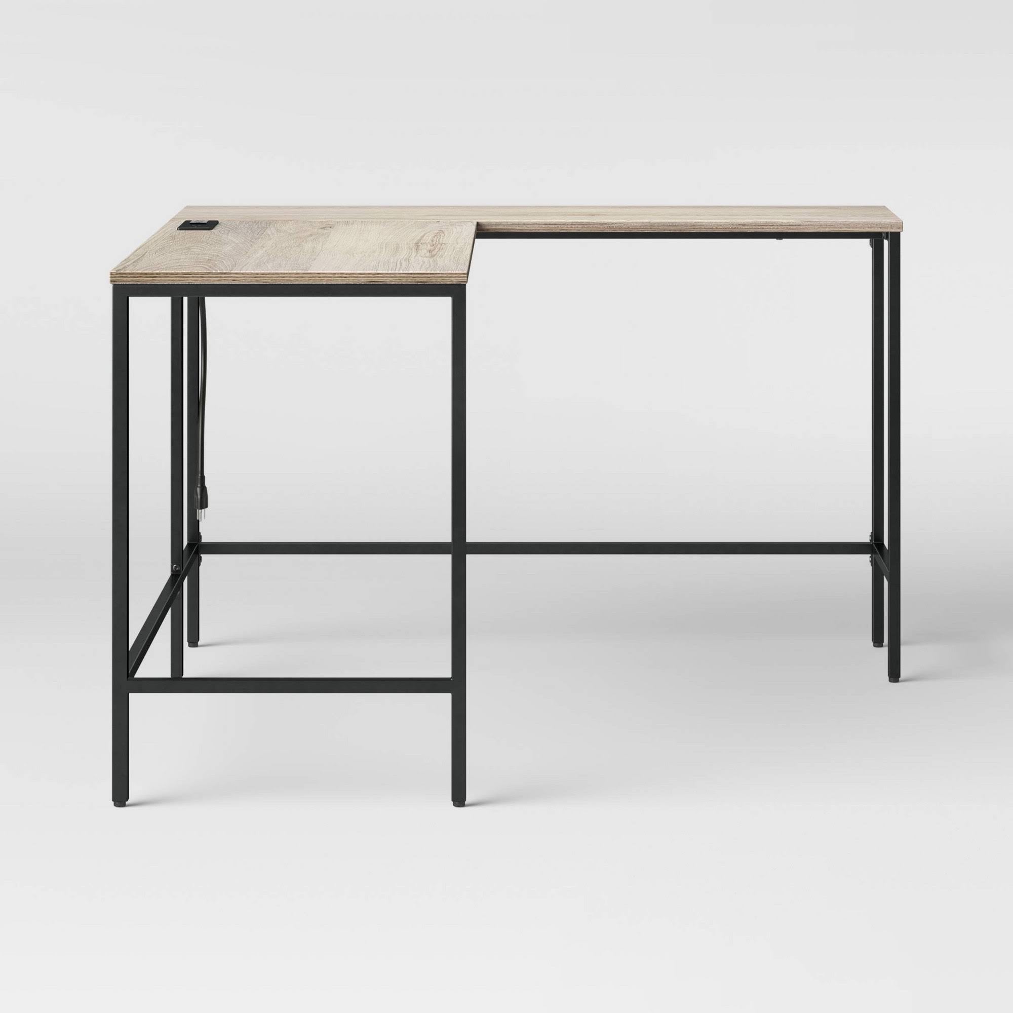 Vintage Oak Wood L Shaped Writing Desk X6846