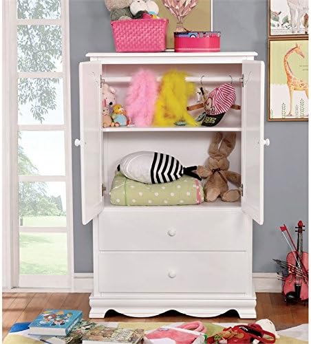 White Solid Wood Wardrobe Armoire G924246