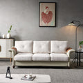 Linen Fabric Faux Leather with Wood Leg Sofa N465384