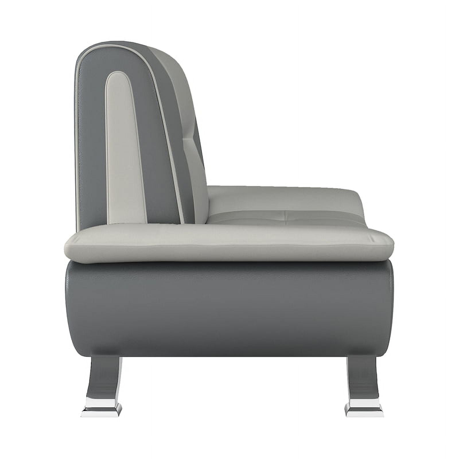 Beige and Gray Faux Leather Loveseat R6280