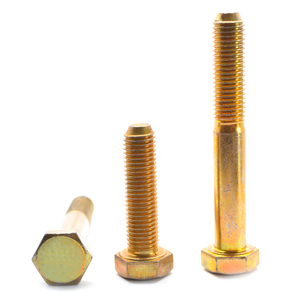 Coarse Thread Grade 8 Hex Cap Screw Alloy Steel Yellow Zinc Plated V45342