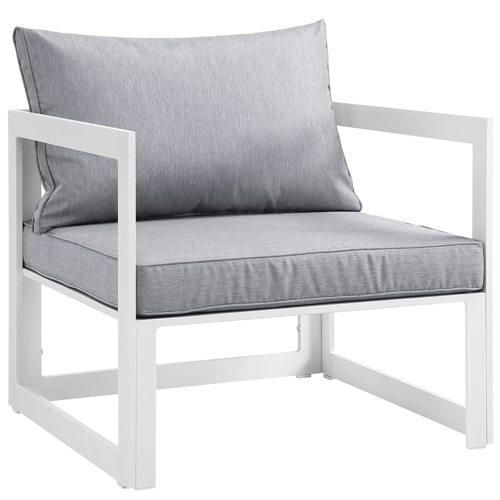 White Grey Fabric Outdoor Patio Sectional Sofa Set C6856