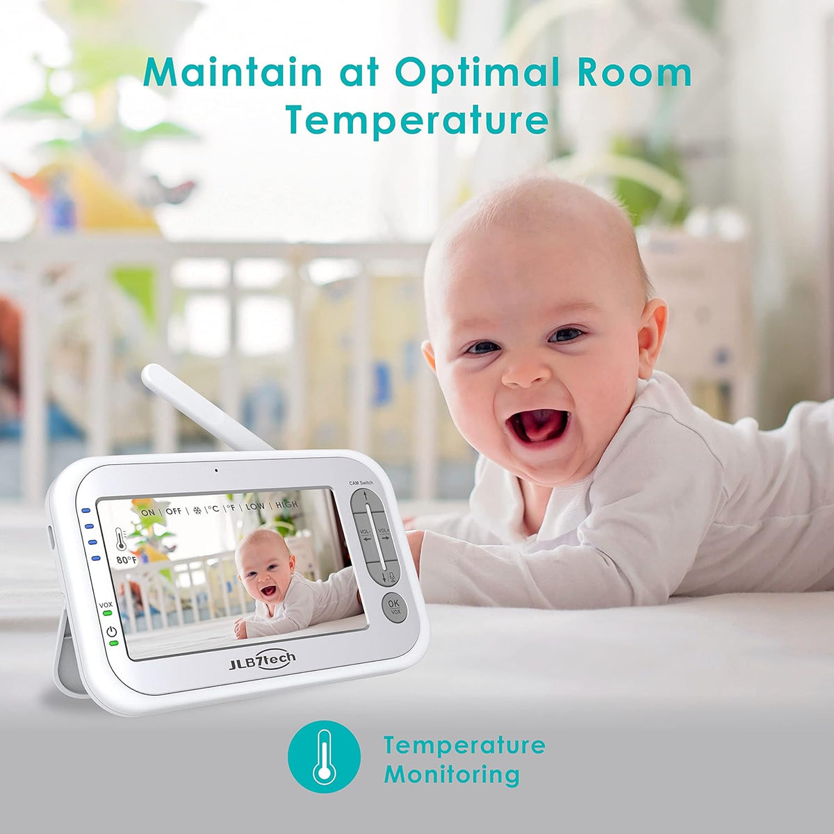 Video Baby Monitor with 4.3 LCD, Auto Night Vision, Two-Way Talkback, Pack of 2 E392