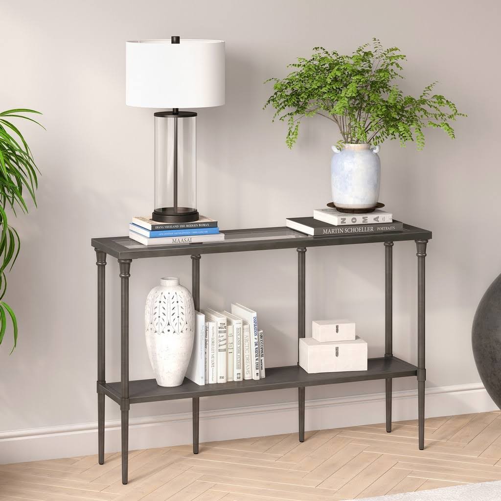 Aged Steel Console Table D38249
