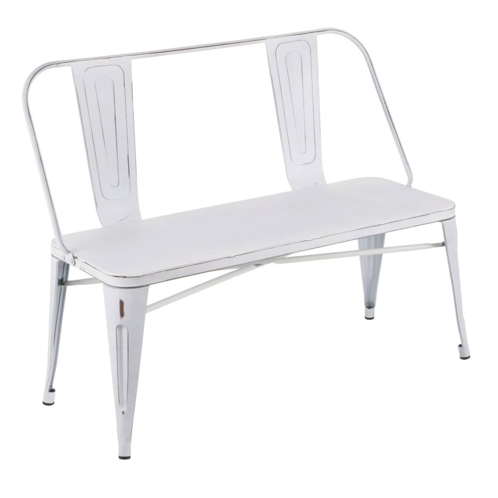 Clear Brushed Silver Metal Bench Q265