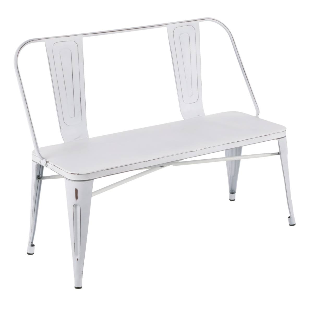 Clear Brushed Silver Metal Bench Q265