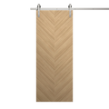 Solid Panel Interior Barn Door with Silver Rail Track Hardware Set M874