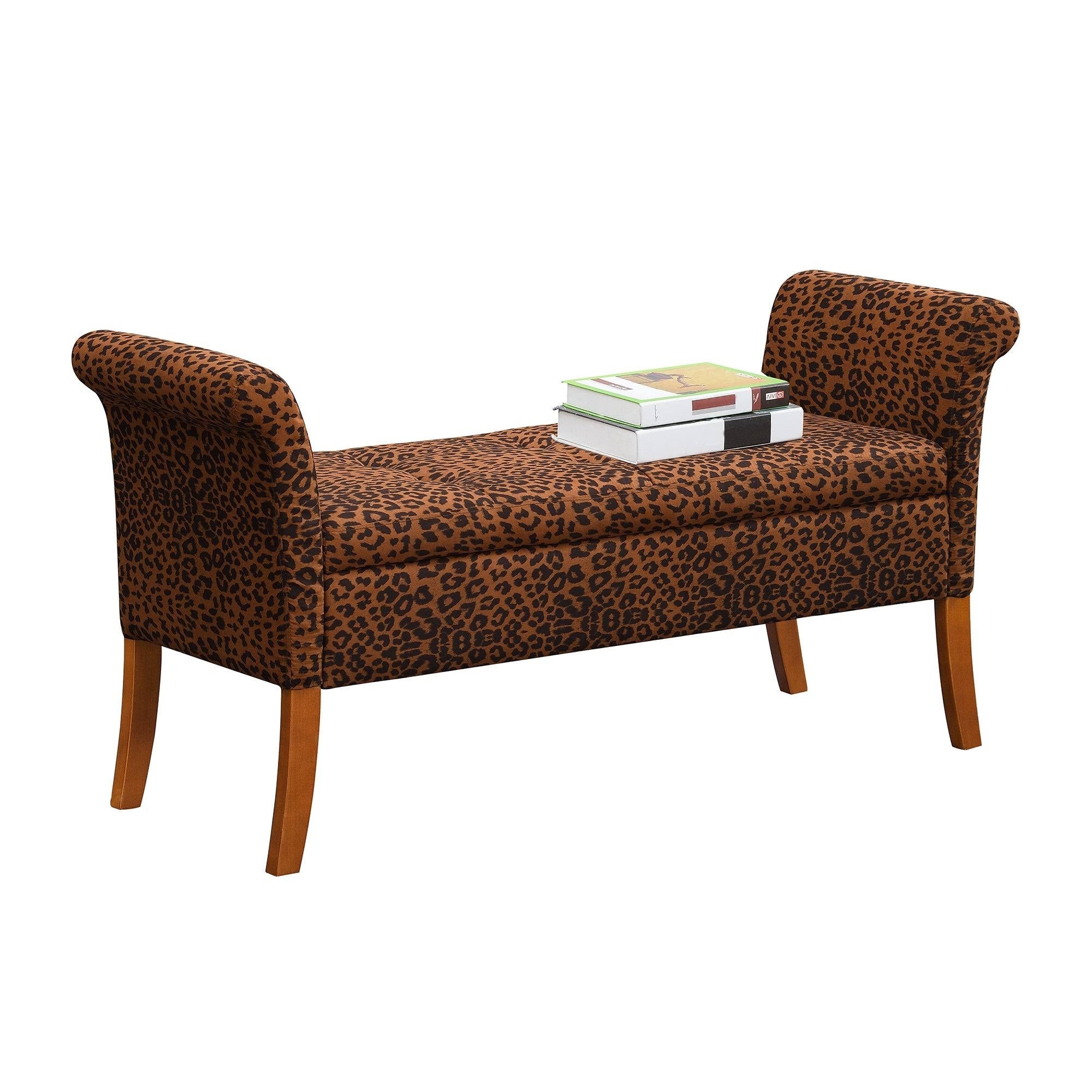 Espresso Faux Leather Storage Bench W199