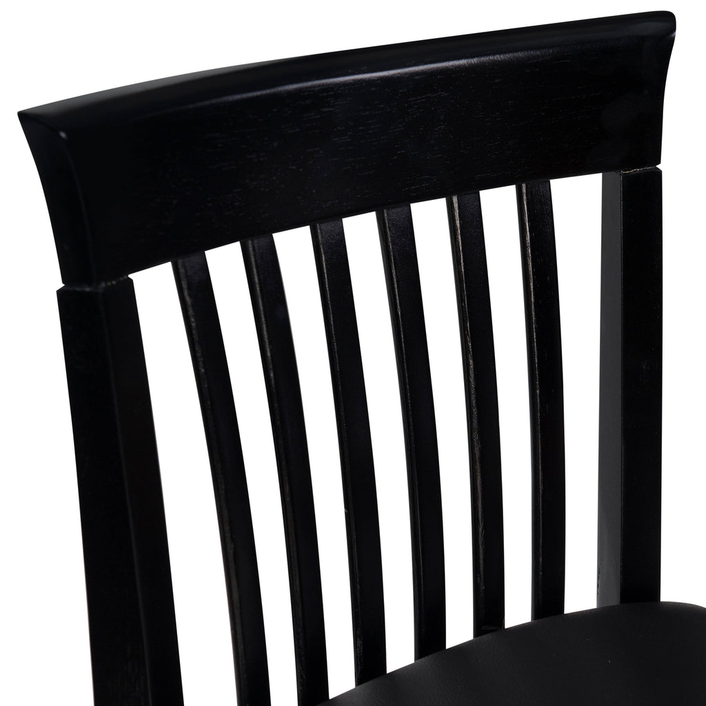 Black Slat Back Bar Stool E756