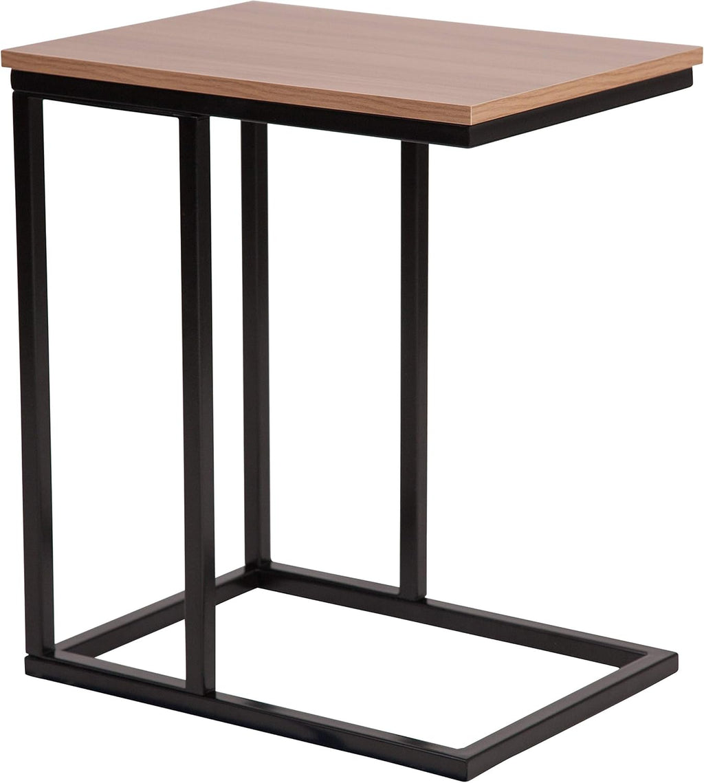 Rustic Wood Grain Finish Side Table with Black Metal Base Pack of 2 E533249