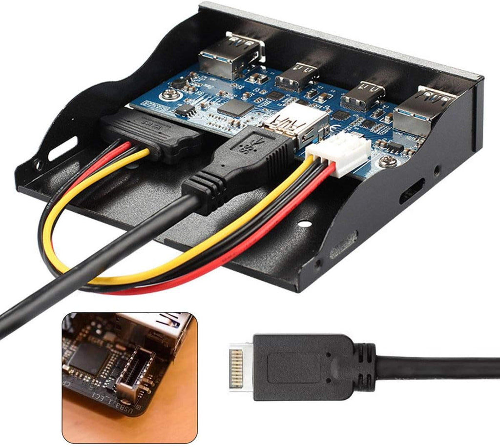 USB 3.1 Front Panel Header to USB-C & USB 3.0 HUB 4 Ports Motherboard Cable G912