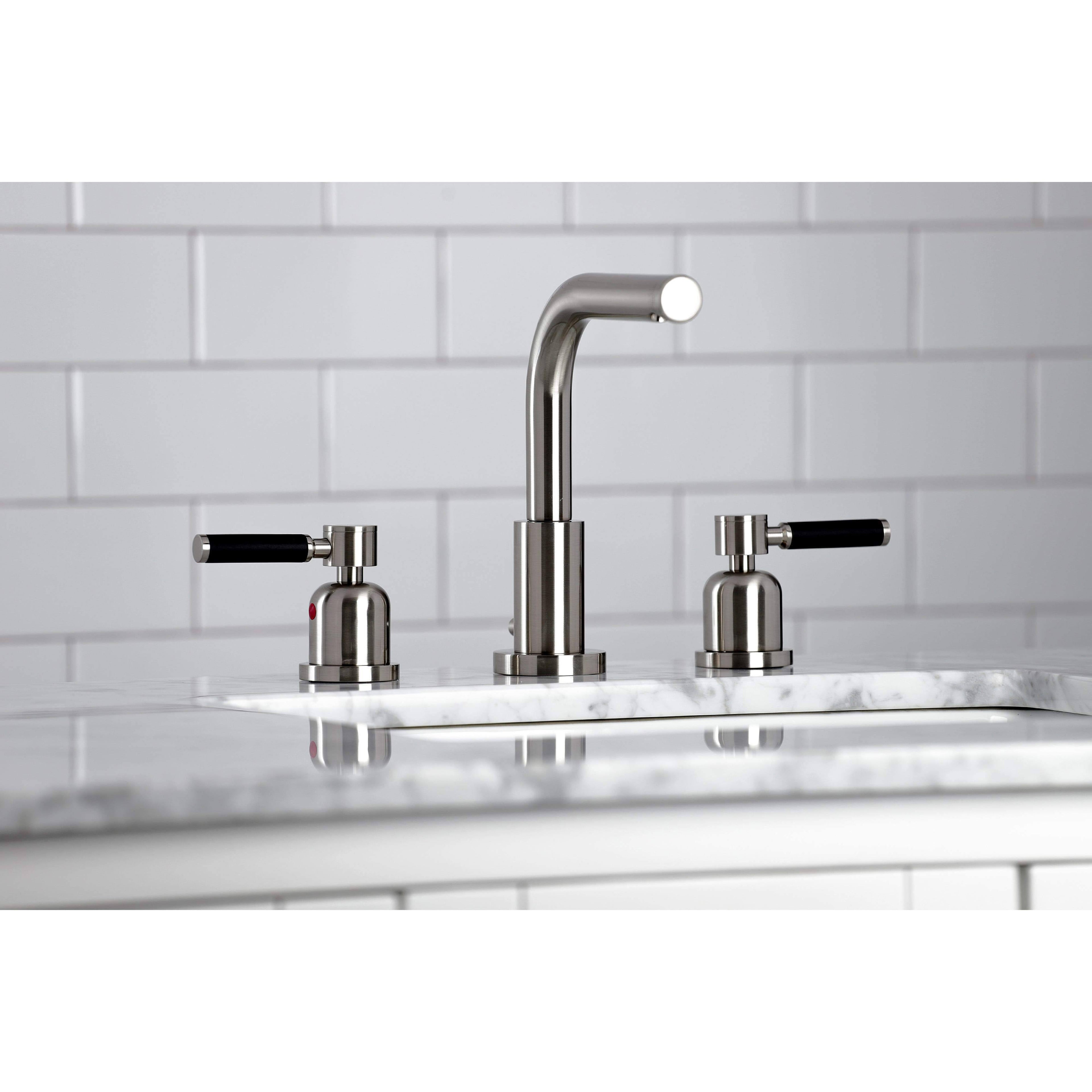 8x22 Widespread Bathroom Faucet, Brushed Nickel F173