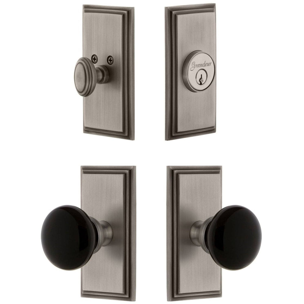 Antique Pewter Knob and Matching Deadbolt Y4291