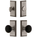 Antique Pewter Knob and Matching Deadbolt Y4291