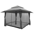Gray Instant Gazebo Canopy with Bug Screen Z21017