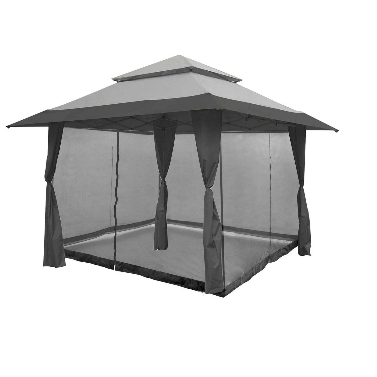 Gray Instant Gazebo Canopy with Bug Screen Z21017