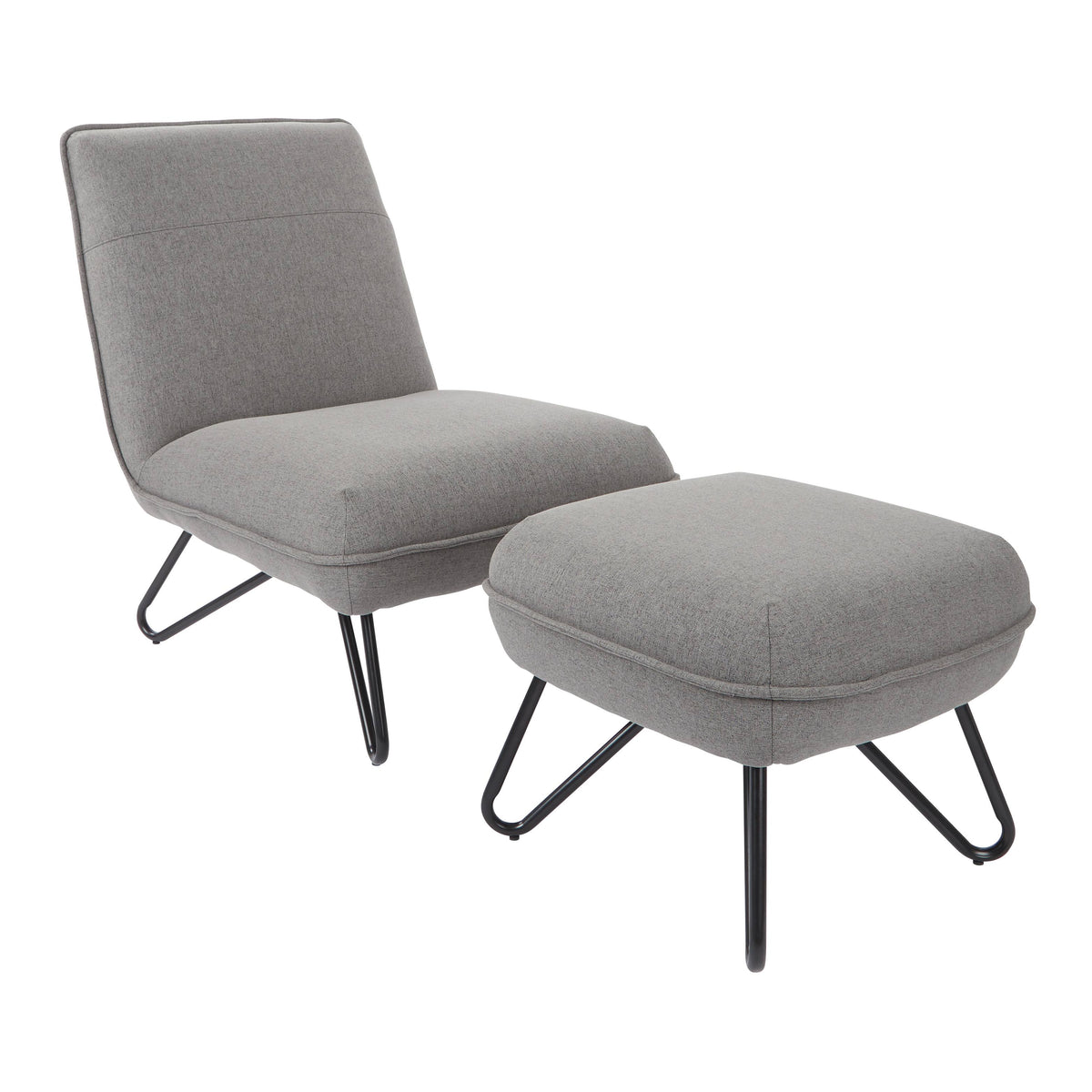 Grey Chair and Ottoman F64564