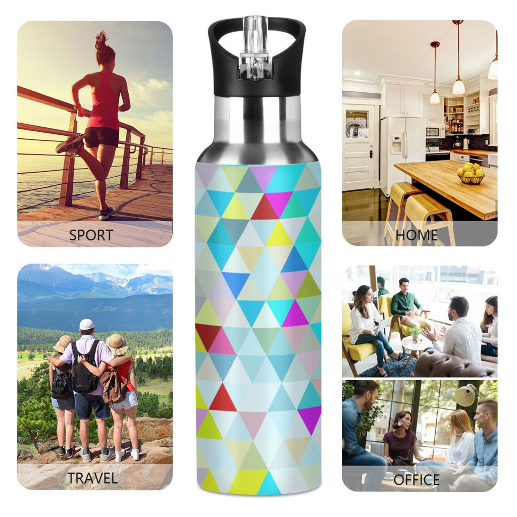 20 oz Insulated Stainless Steel Water Bottle with Straw Lid L437