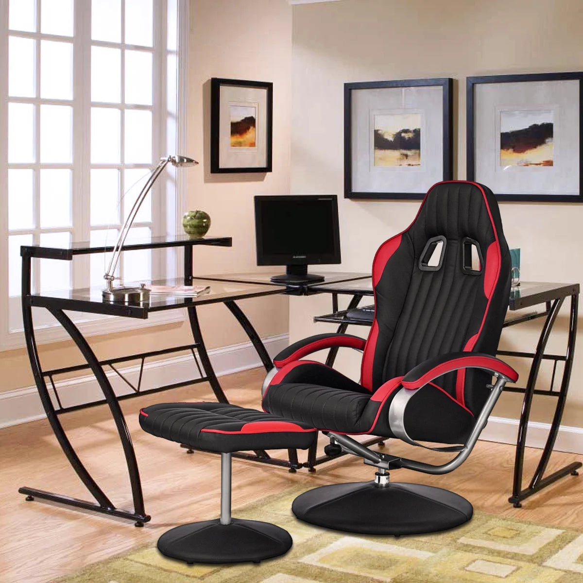 Faux Leather Recliner, Black P168