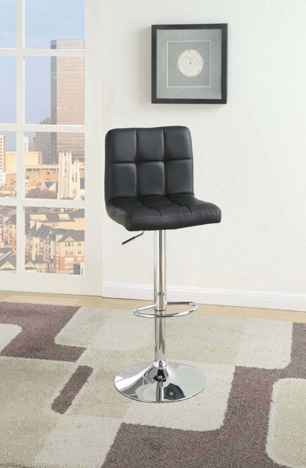 Black and Silver Set of 2 Bar Stool I94955