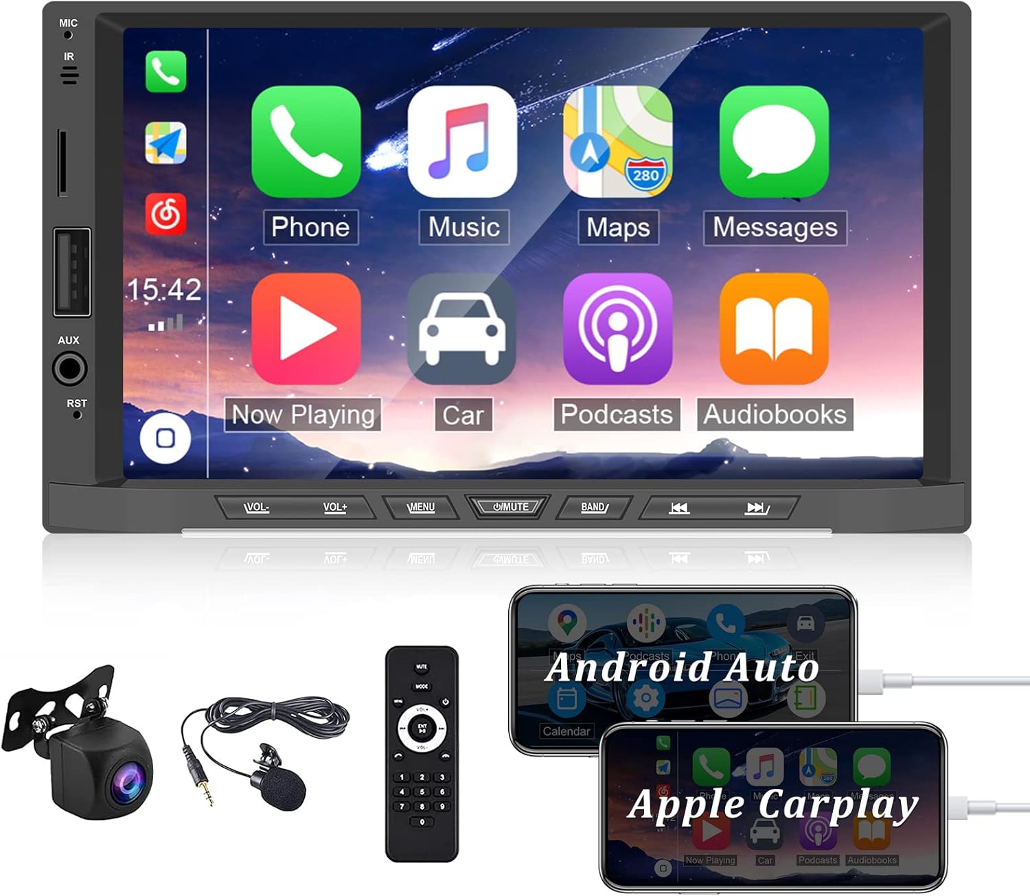 7'' Touch Screen Car Stereo Radio with Bluetooth, FM Radio, Mirror Link U411