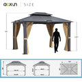 10X12 FT Aluminum Frame Hardtop Gazebo Q520741