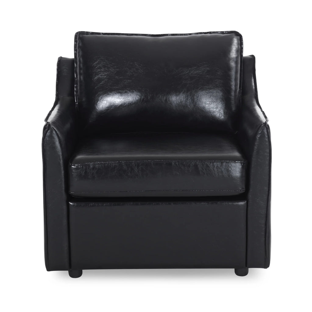 Black Faux Leather Accent Chair F512929