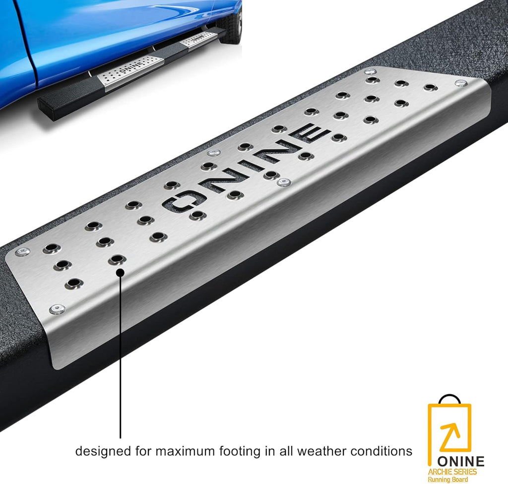 6" Running Boards Side Step Nerf Bar Texture Black Z429