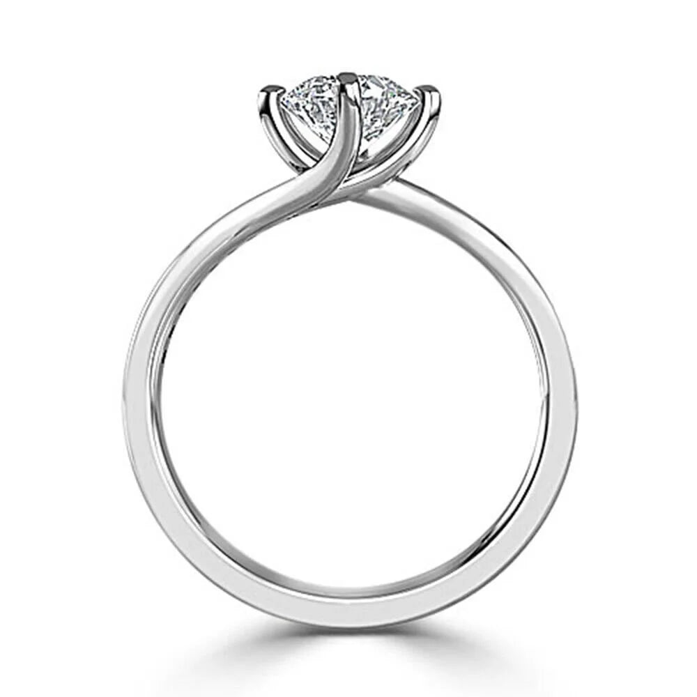18K White Gold Plated Moissanite Engagement Ring O5180