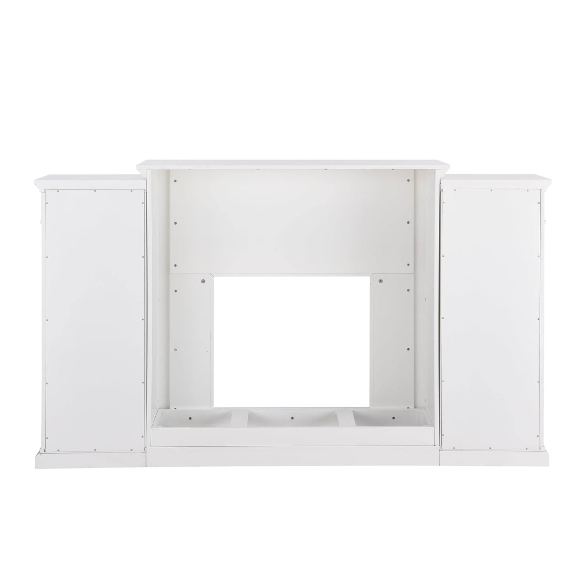 White Bookcase Electric Fireplace Brick M706