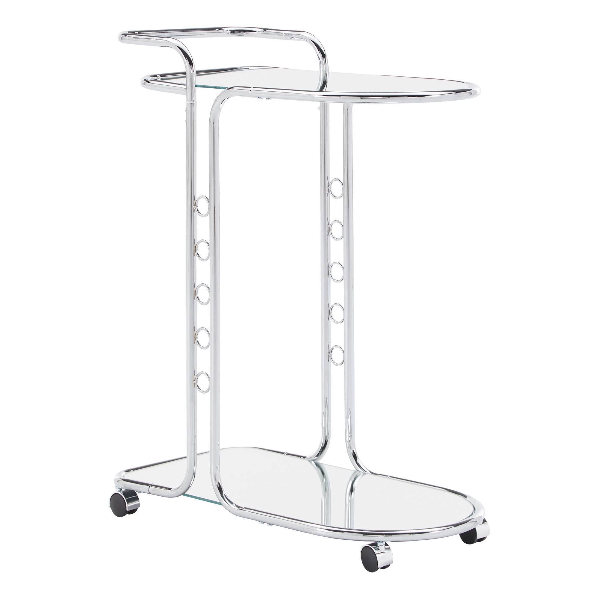 Chrome Finish Round Edge Bar Cart C952