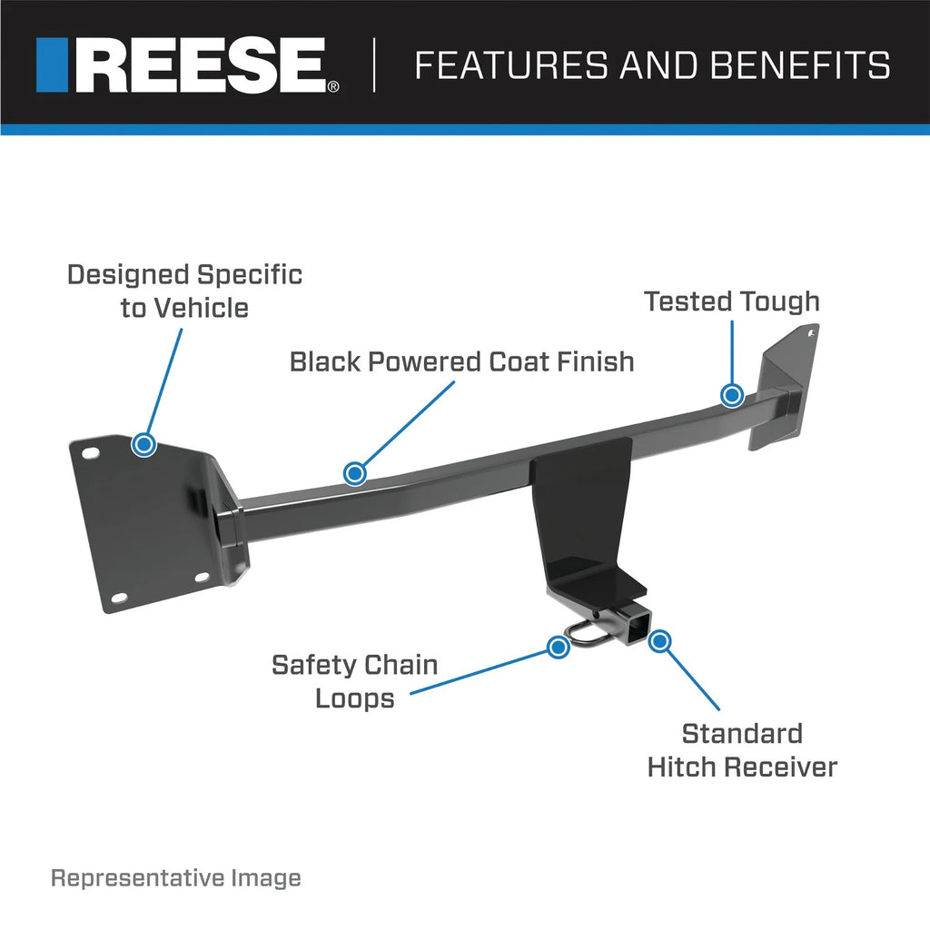 Class 1 Trailer Hitch, 1-1/4 Inch Square Receiver, Black C71326