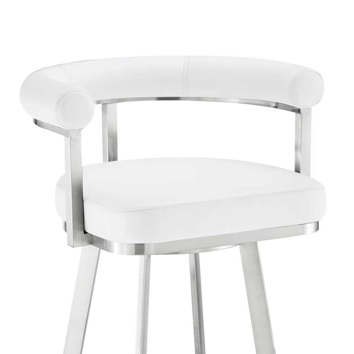 White/Chrome Swivel Bar Stool W146522