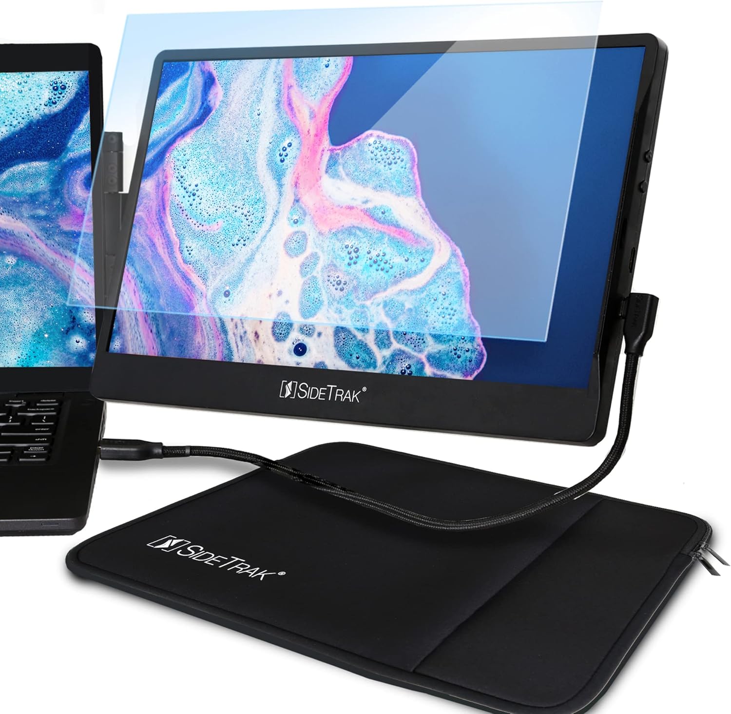 Portable Monitor 12.5” FHD IPS Dual Screen with Case & Screen Protector Y777