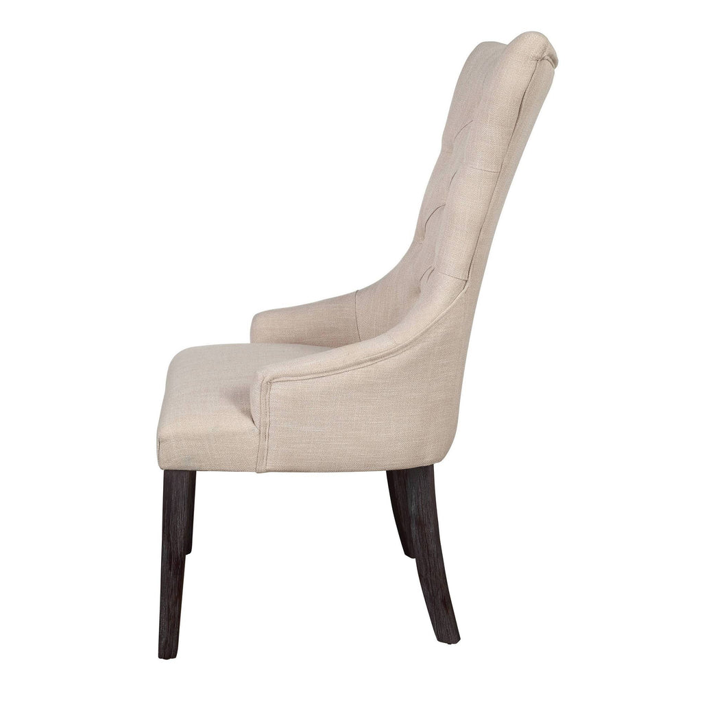 Beige Linen Dining Arm Chair (Set of 2) M470965