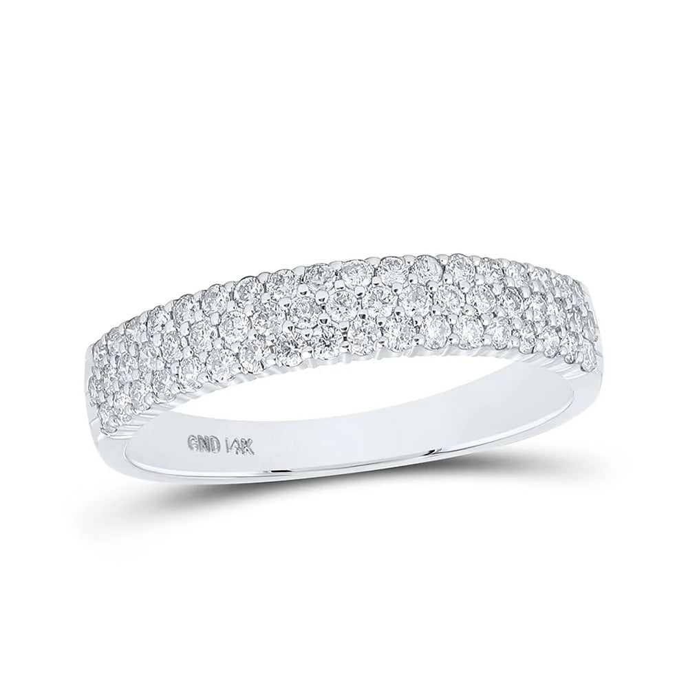 14kt White Gold Diamond Pave Band Ring Size 7 H9136