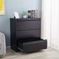 3 Drawer White Metal Lateral File Cabinet with Lock R724