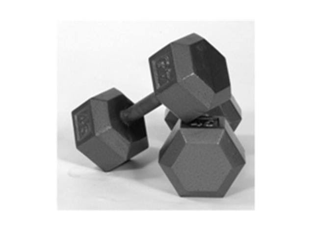 Gray Cast Iron Hex Dumbbell 75 lb E4973