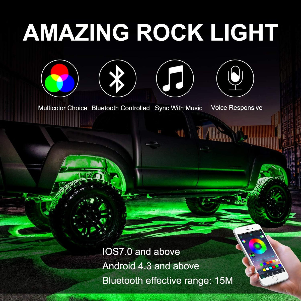RGB LED Rock Light Kit with 4 Pods, Pack of 2 J17984