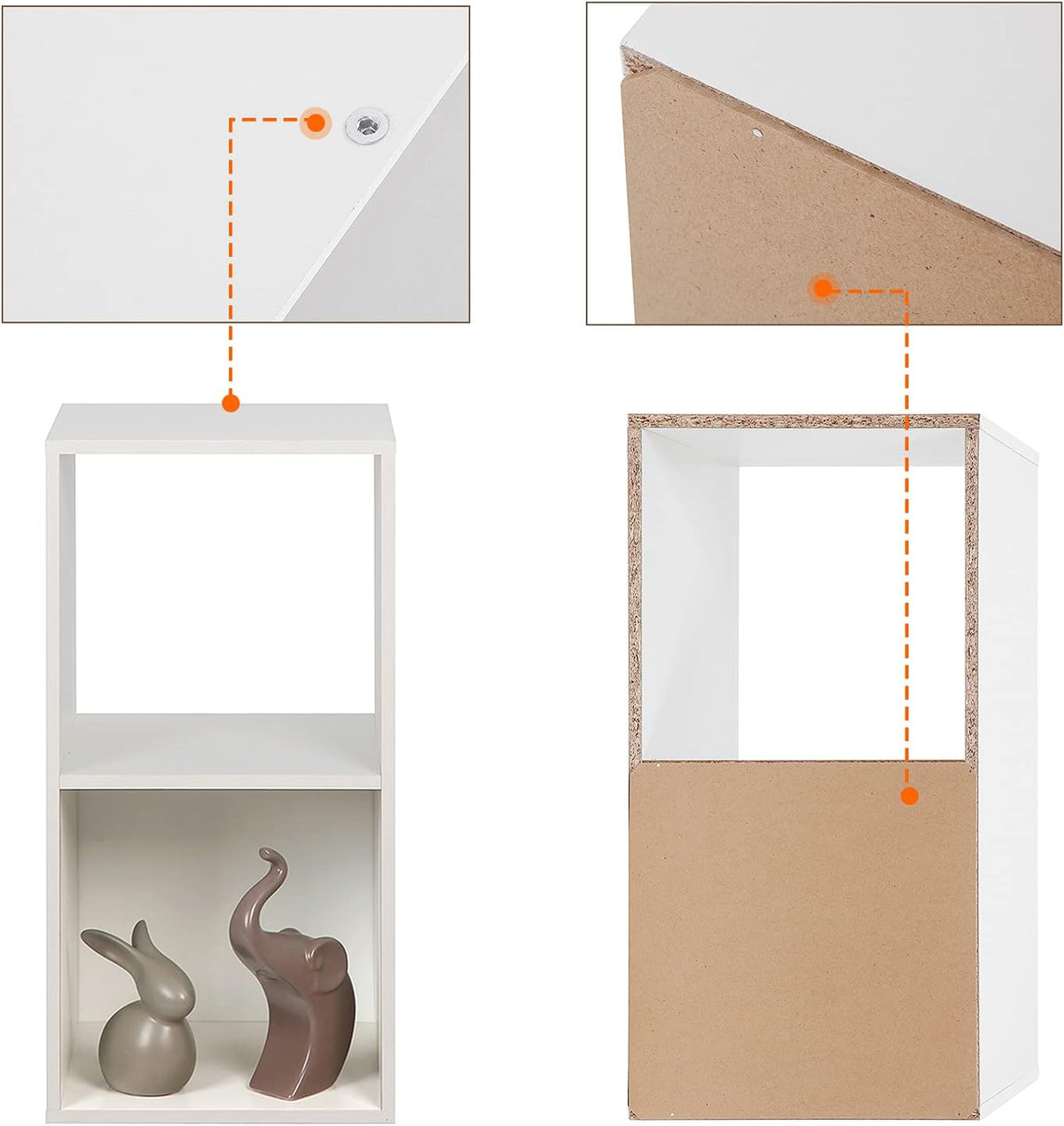 White 6-Cube Wooden Storage Organizer W9967