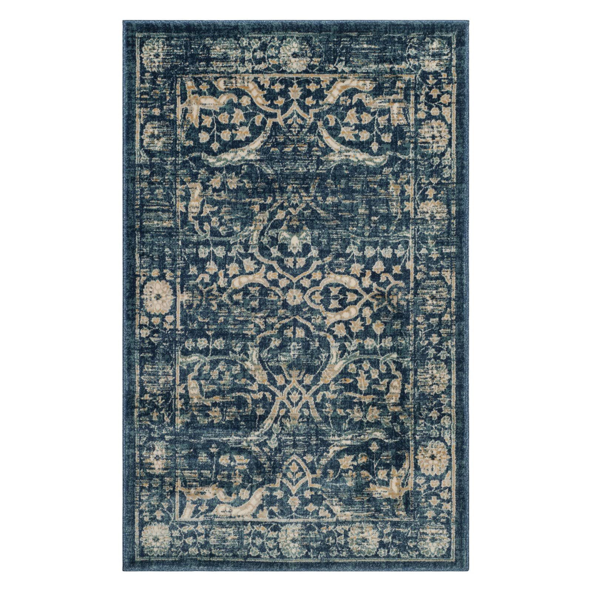 Navy / Beige Runner Rug S121