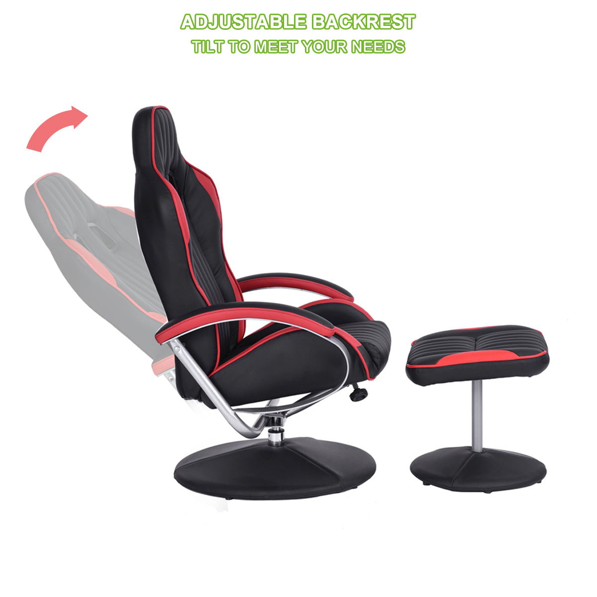 Faux Leather Recliner, Black P168