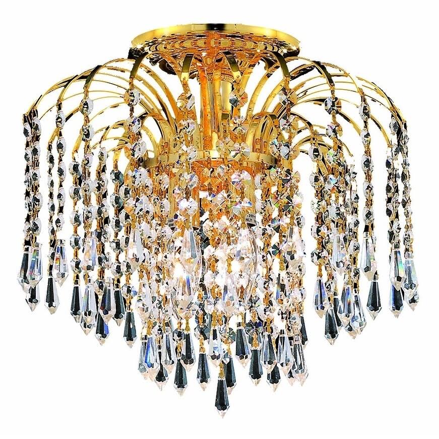 4 Light Chrome Flush Mount Crystal N2810