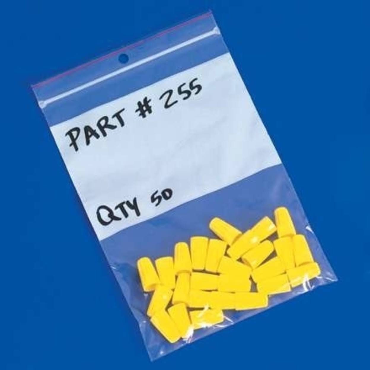 8 x 10x22 4 Mil White Reclosable Poly Bags with Hang Holes N653
