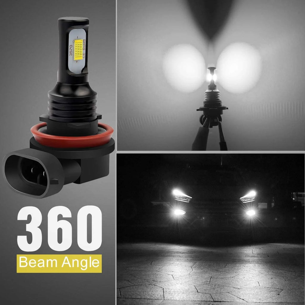 H9 H11 High/Low Beam LED Headlight and H11 Foglight Bulbs 6000K White, 6pc Y1740