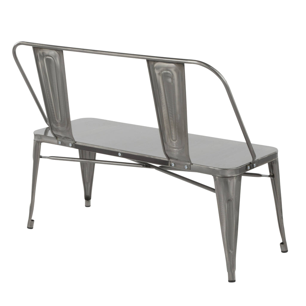 Clear Brushed Silver Metal Bench Q265